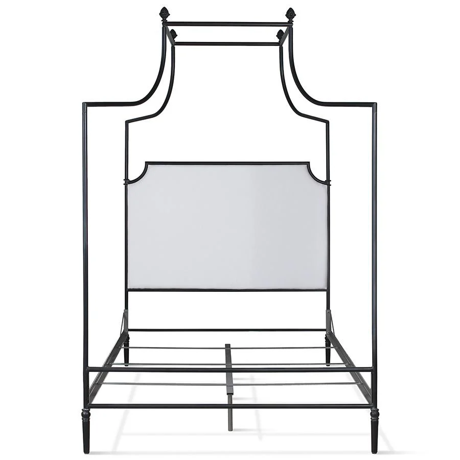 Upholstered Canopy Bed 43856 | Metal canopy bed with upholstered Olivia headboard panel - Image 3