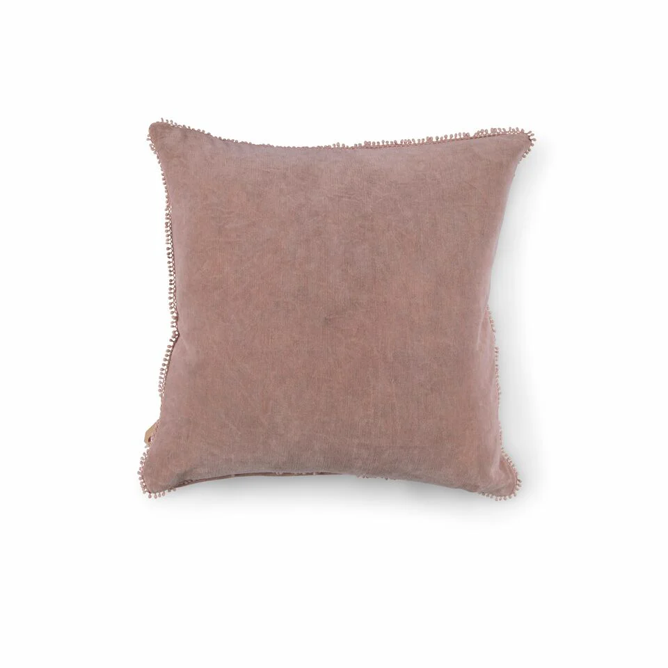 Velvet Pillow with Pom Pom Trim (4 Colors) - Image 8