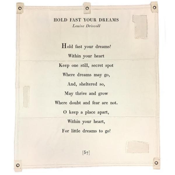 Wall Tarp - Quote from Hold Fast Your Dreams Wall Hanging