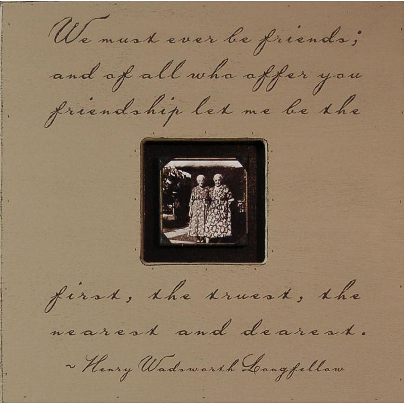 Handmade Wood Photobox with quote "We Must Ever Be Friends"