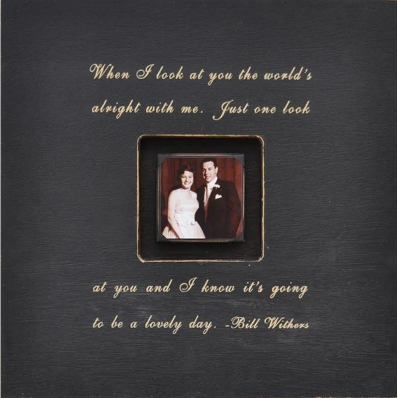 Handmade Wood Photobox with quote "When I Look at You"