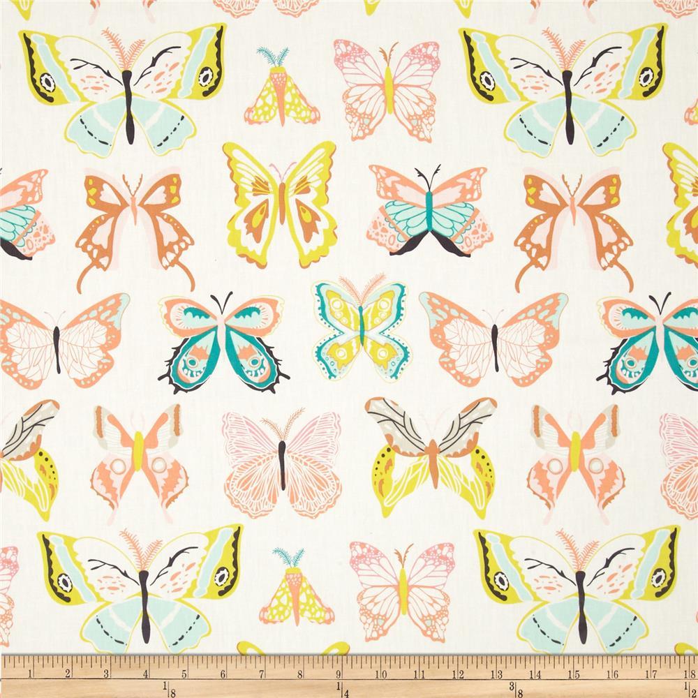 Winged Wingspan Melon Fabric by the Yard | 100% Cotton
