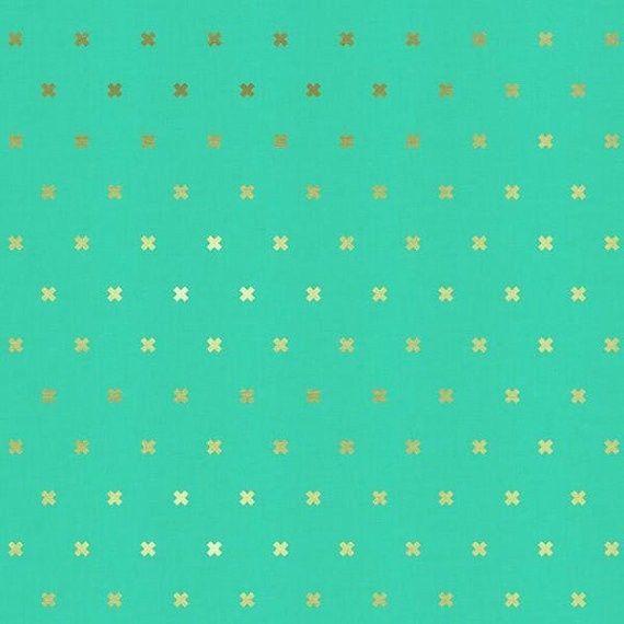 XOXO in Toy Boat Gold Fabric by the Yard | 100% Cotton