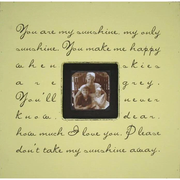 Handmade Wood Photobox with quote "You Are My Sunshine"